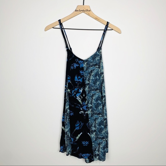 Free People Dresses & Skirts - Free People | Black Blue Half Half Printed Dress